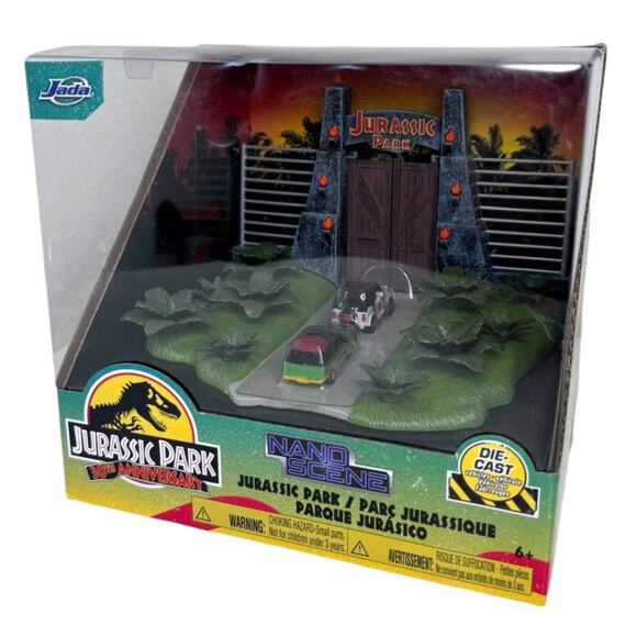 2023 Jada Jurassic Park Diorama Set 30th Anniversary Nano Scene Diecast #34244 - Picture 1 of 7